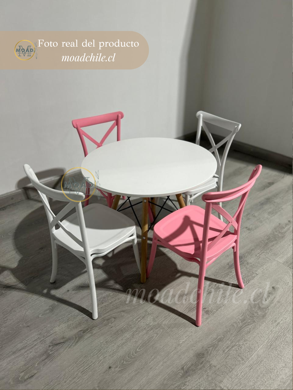 Set Mesa Kids 60cm + 4 Silla Danubio Kids