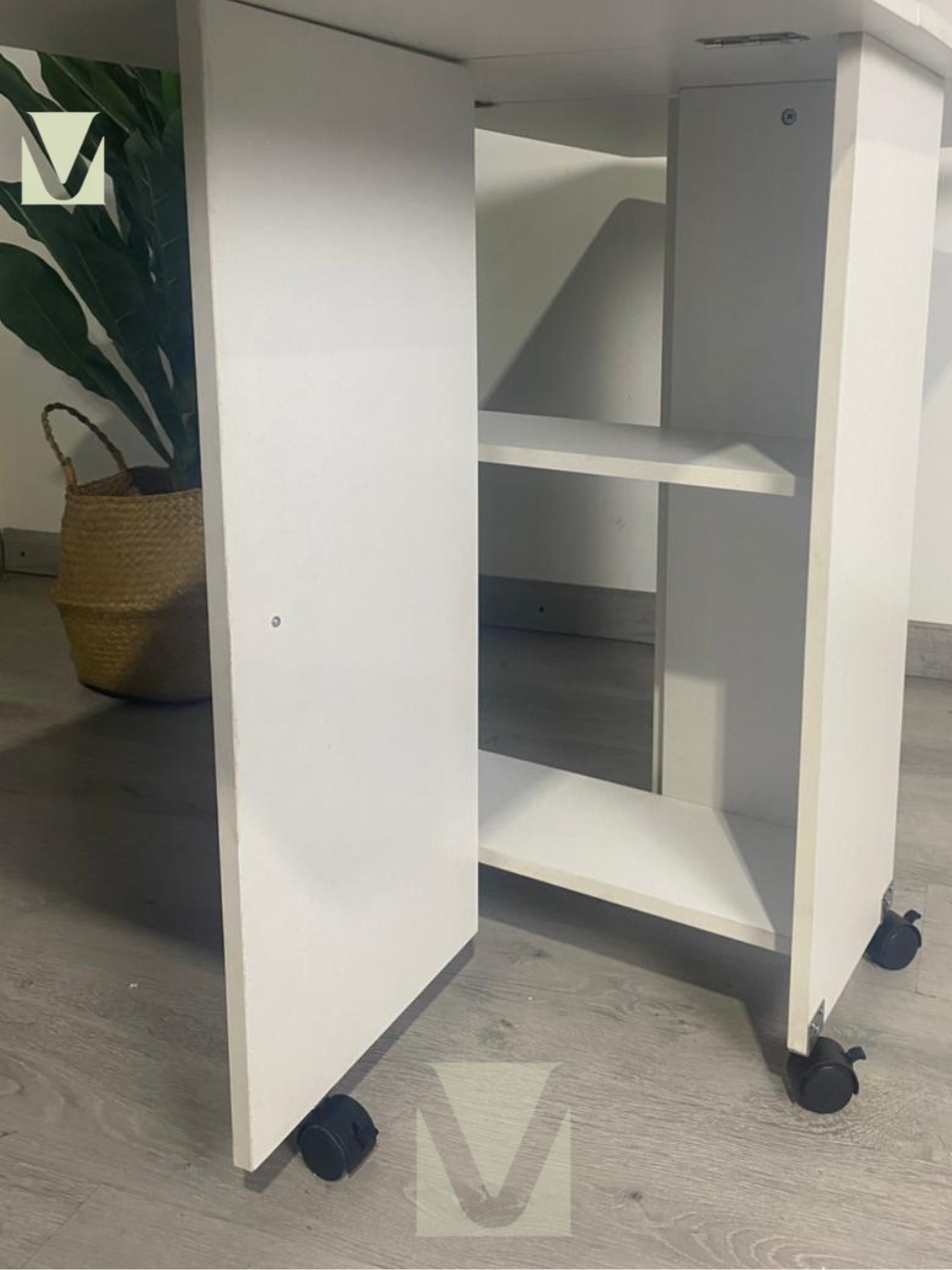 Mesa de comedor plegable extensible blanca 140x60cm
