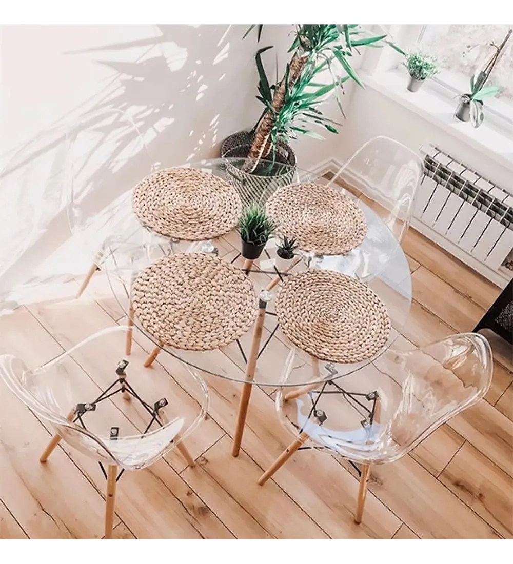 Comedor Clean 100cm (Transparente)