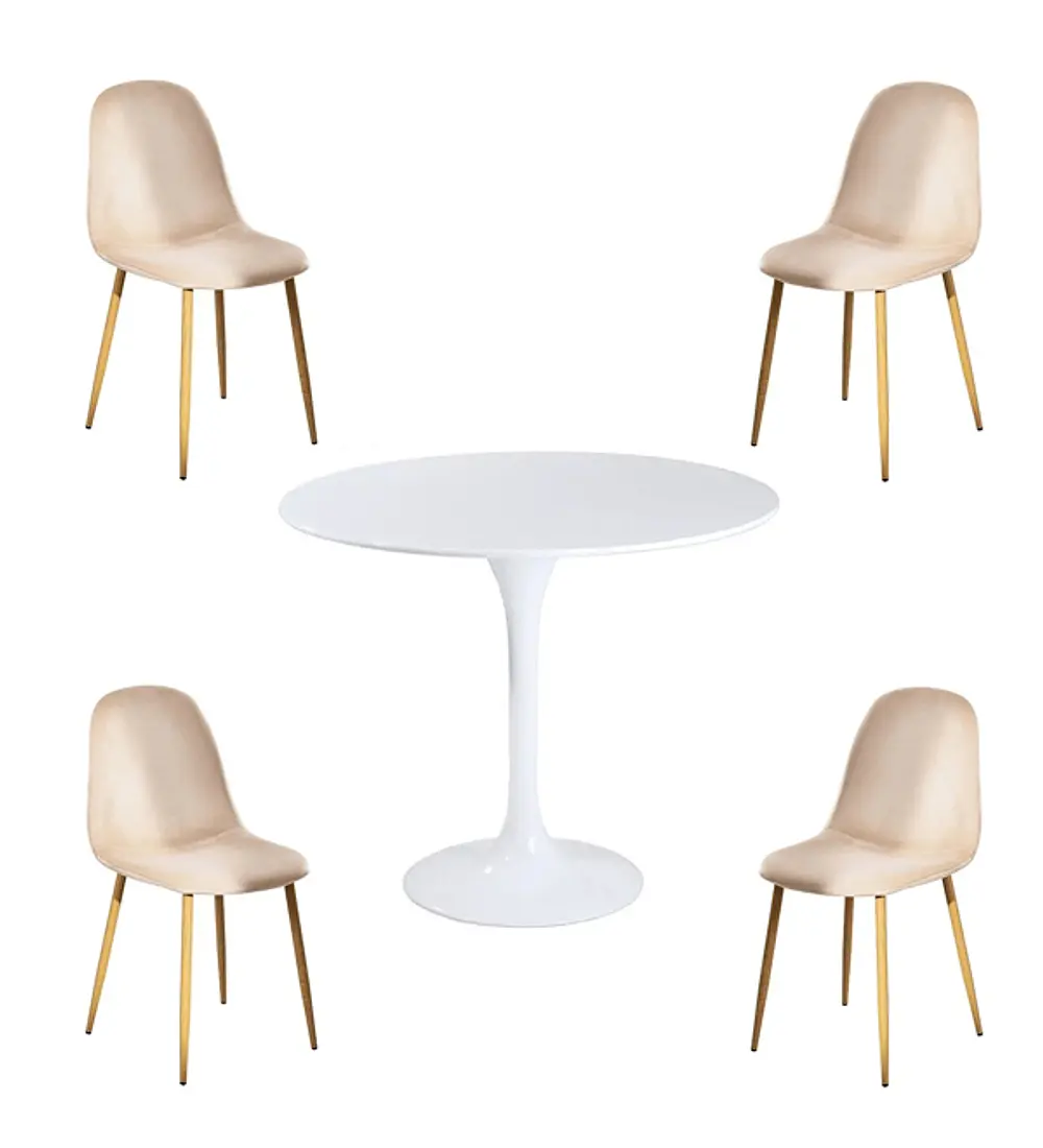 Juego de comedor Paris Terciopelo Tulip 80cm