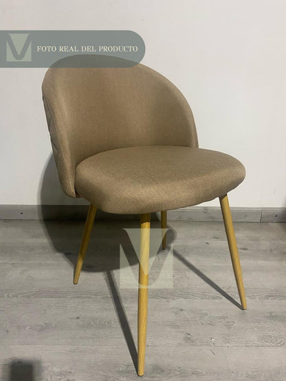 Silla Gabrielle Lino Respaldo Liso (Patas Símil Madera)