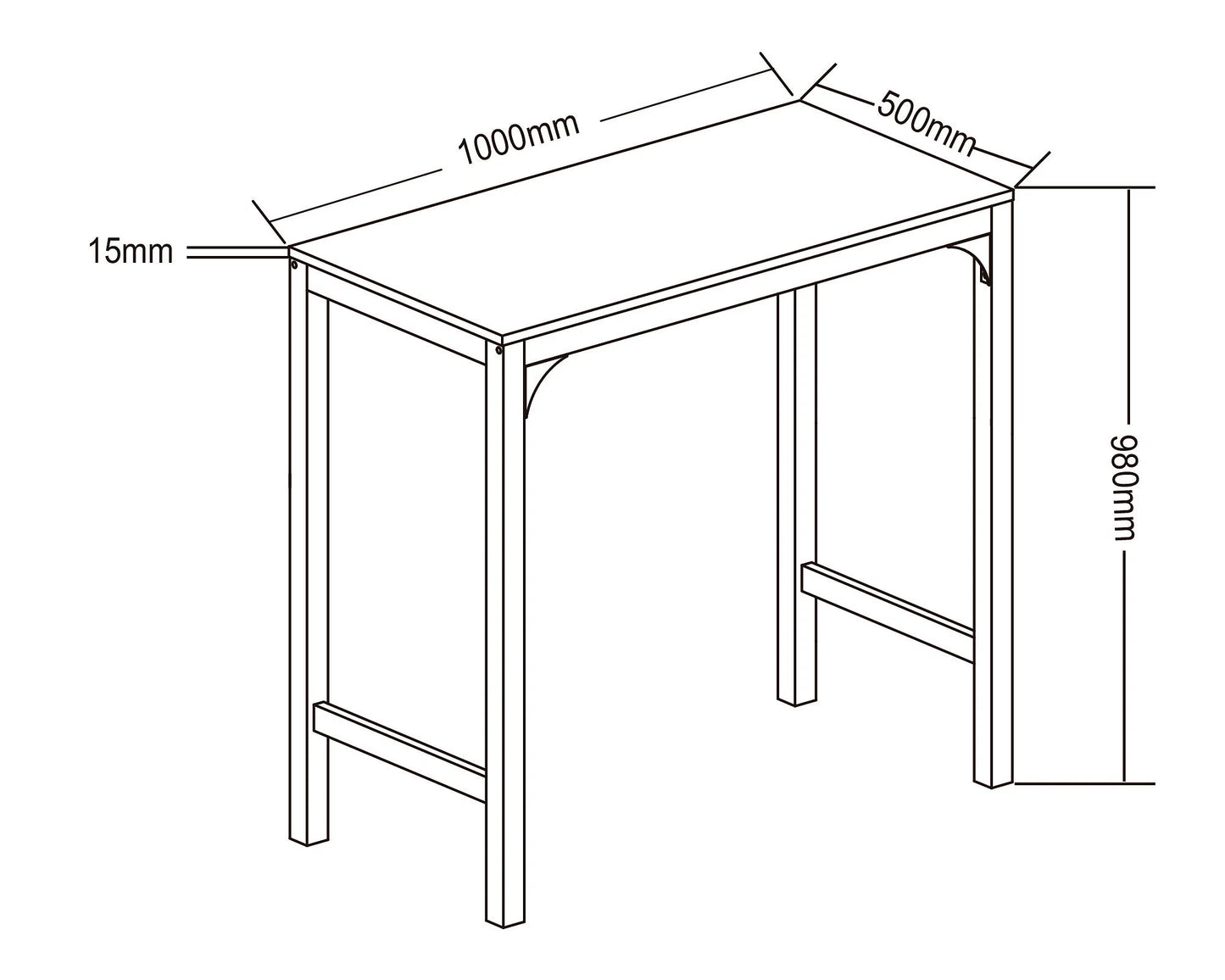 Mesa de Bar Rectangular Negra