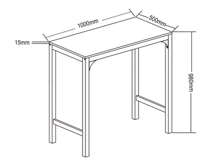 Mesa de Bar Rectangular Negra