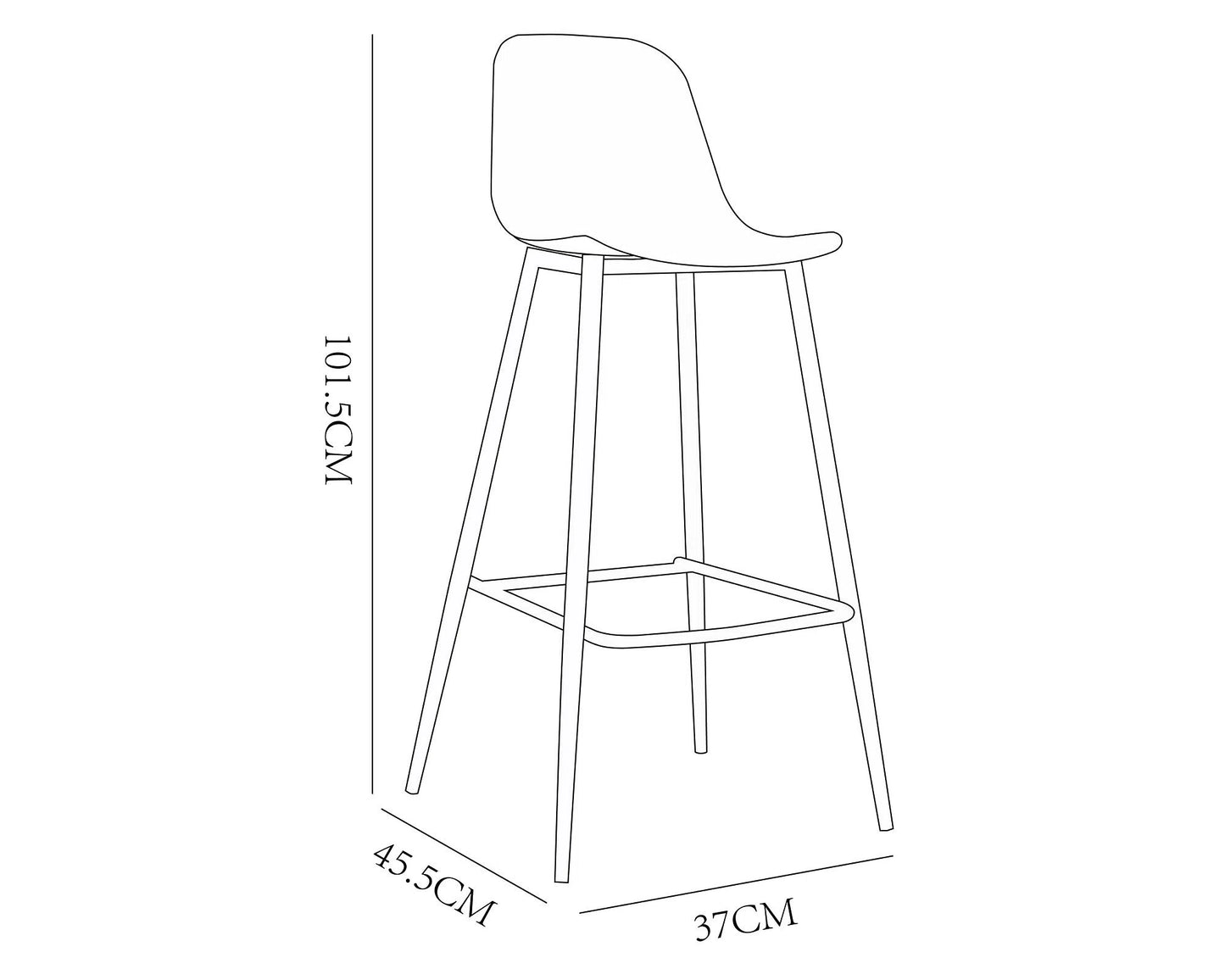 X4 Sillas de Bar Marsella (75cm)