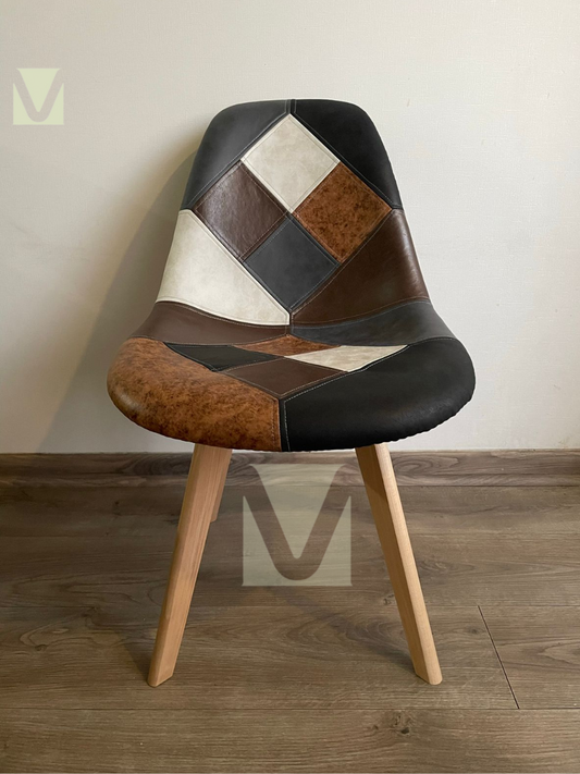 Pack 4 Sillas Patchwork Vintage ecocuero