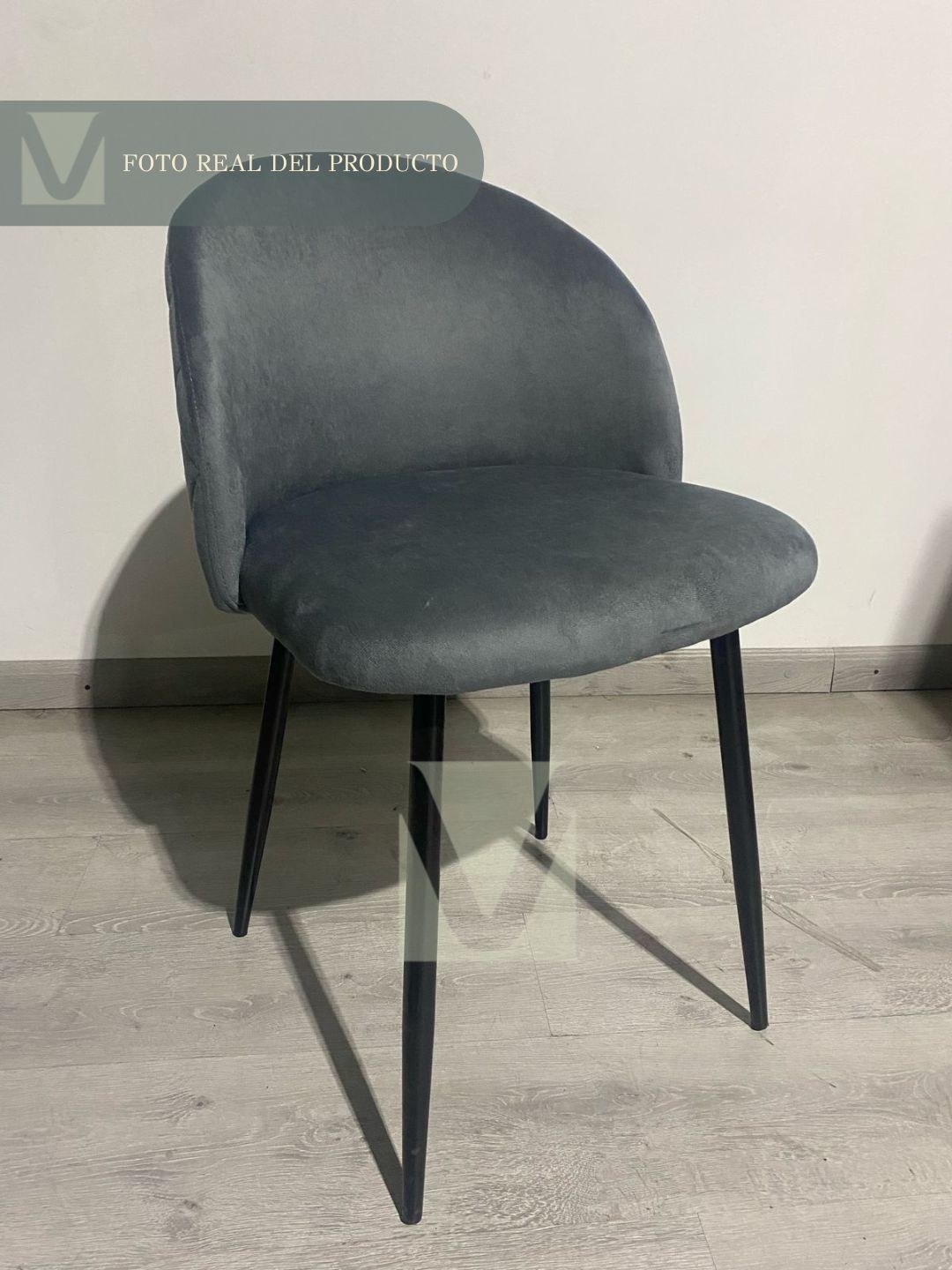 Silla Gabrielle Terciopelo Diseño con Rombos (Pata Negra)