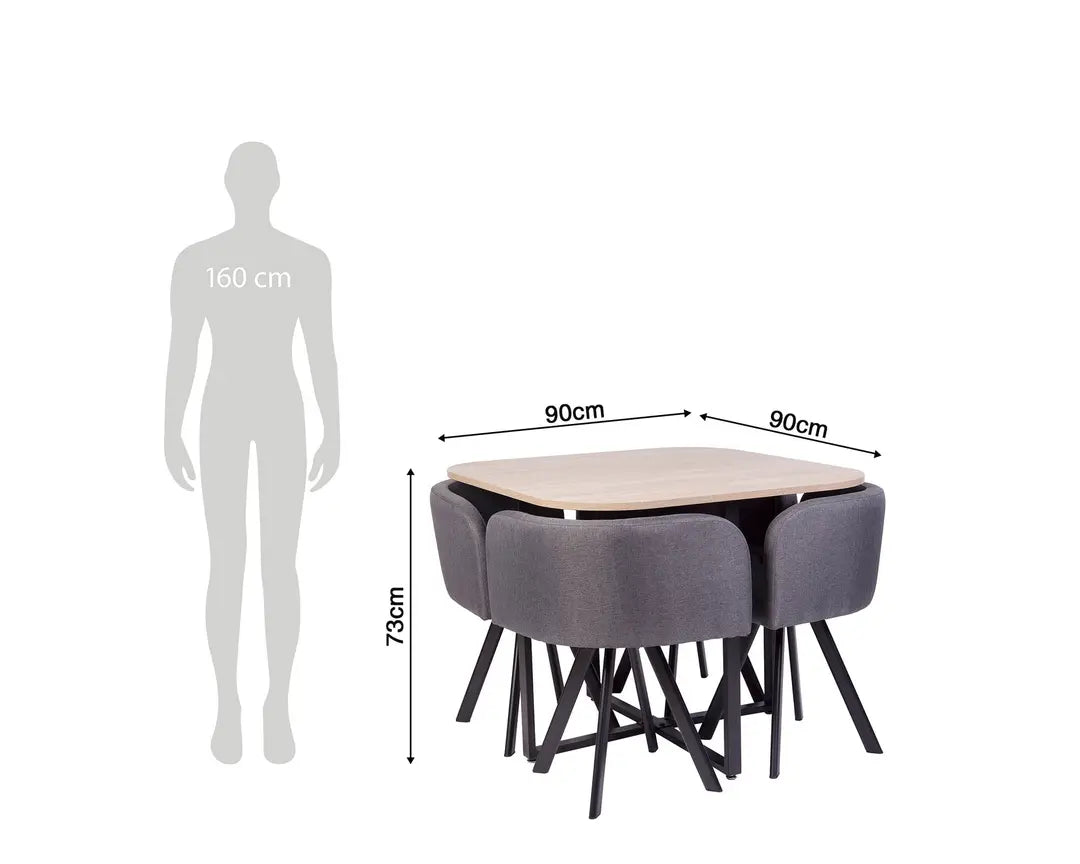 Comedor Boston Grey 4P