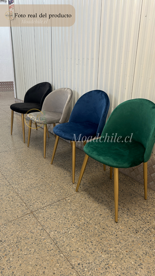 Pack 4 Sillas Terciopelo Gold