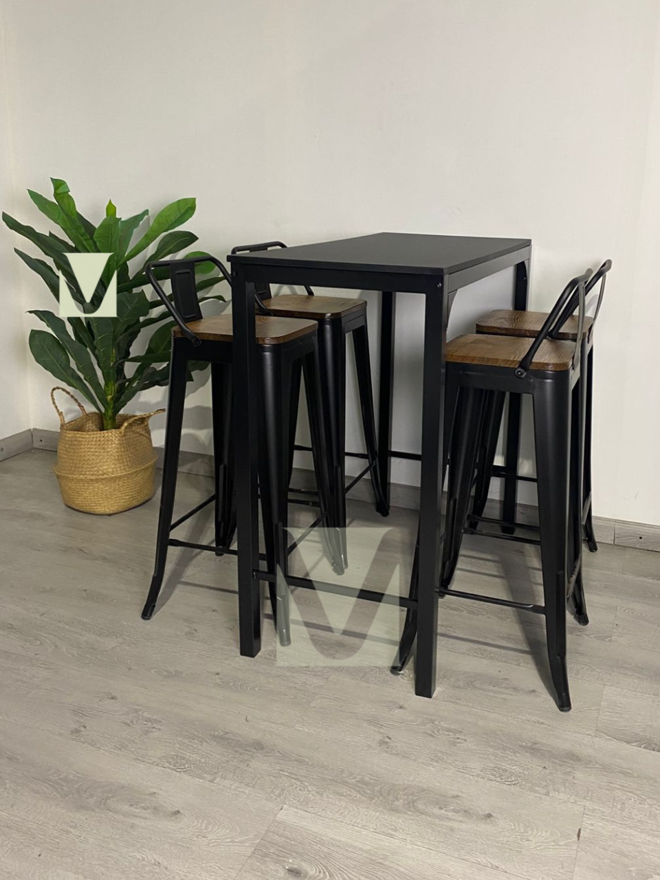 Comedor Alto estilo Bar Tolix Wood 4P