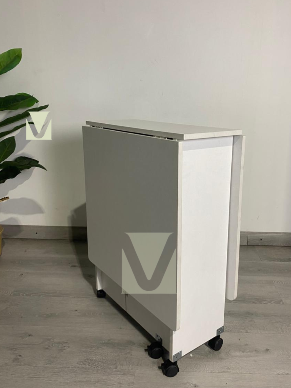 Mesa de comedor plegable extensible blanca 140x60cm