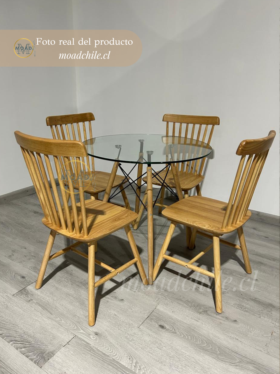 Comedor Alpes Redondo Windsor Madera 4P