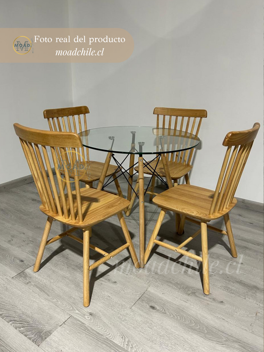 Comedor Alpes Redondo Windsor Madera 4P
