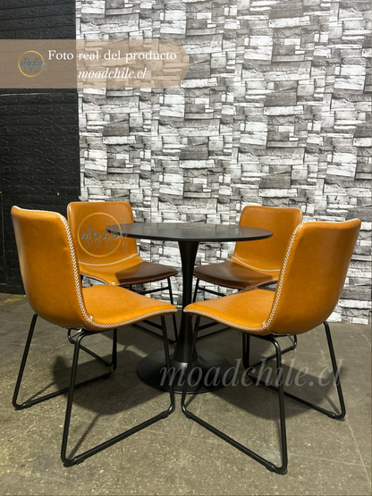 Silla de Comedor Burgos de Ecocuero y Metal