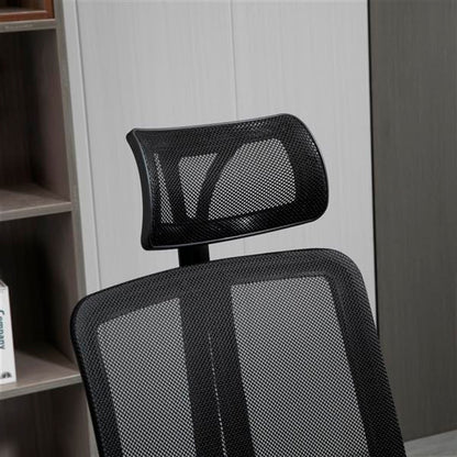 Silla de oficina mesh negra ejecutiva con apoyabrazos y cabeza