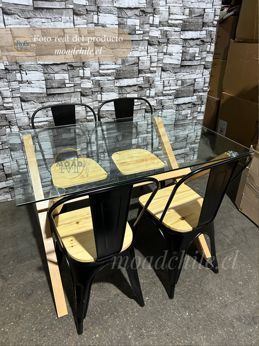 Comedor Cross Rectangular Tolix 120cm Para 4P