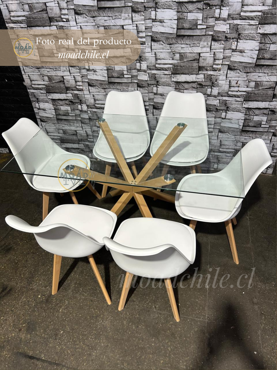 Comedor Rectangular Grecia Tulip Cross 6P