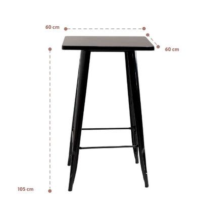Mesa de Bar Tolix  60x60cm - Negra (metálica)