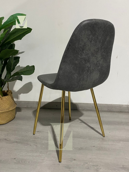 Silla Paris Ecocuero Vintage Patas Doradas