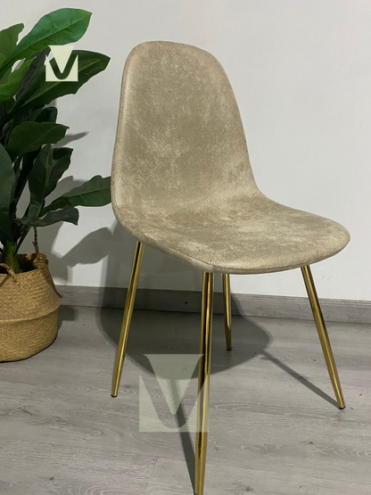 Silla Paris Ecocuero Vintage Patas Doradas