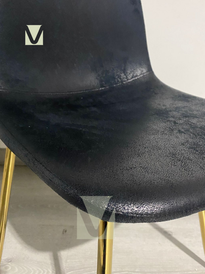 Silla Paris Ecocuero Vintage Patas Doradas