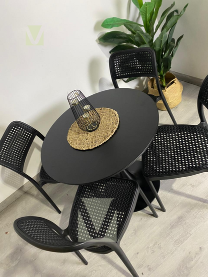 Comedor Tulip Hoffman All Black 4P