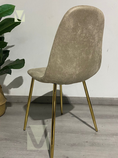 Silla Paris Ecocuero Vintage Patas Doradas