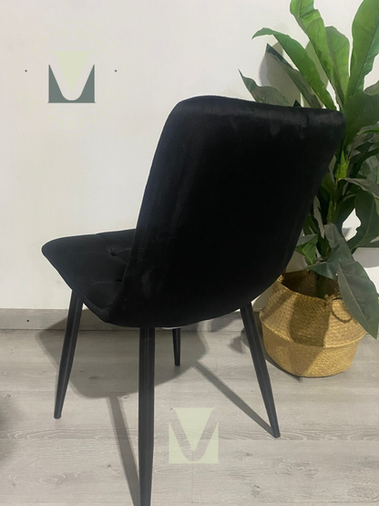 Set 4 Sillas Capitone GP Black Tercipelo
