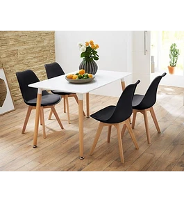 Comedor Nórdico Tulip Rectangular 4P