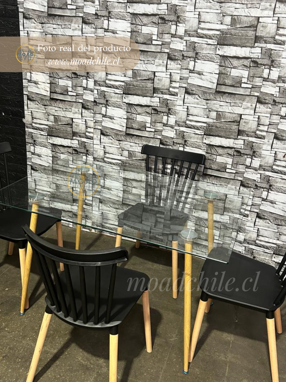 Comedor Rectangular Windsor Glass 4P