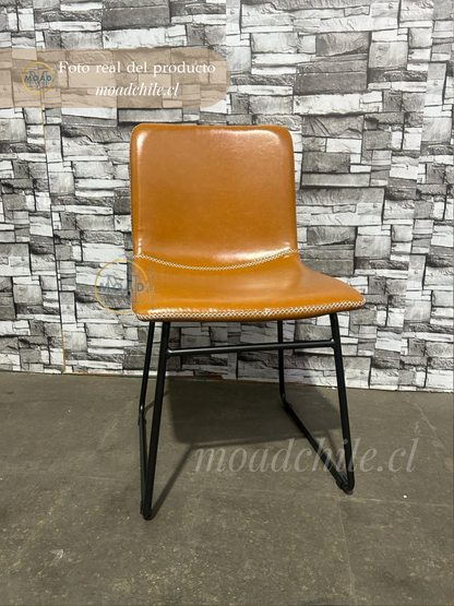 Silla de Comedor Burgos de Ecocuero y Metal