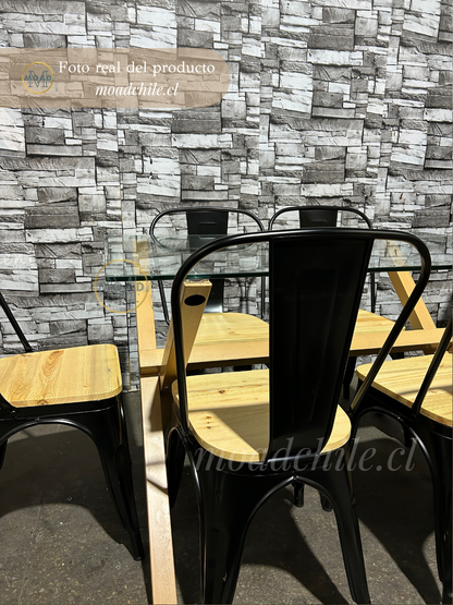 Comedor Cross Rectangular Tolix 140cm Para 6P