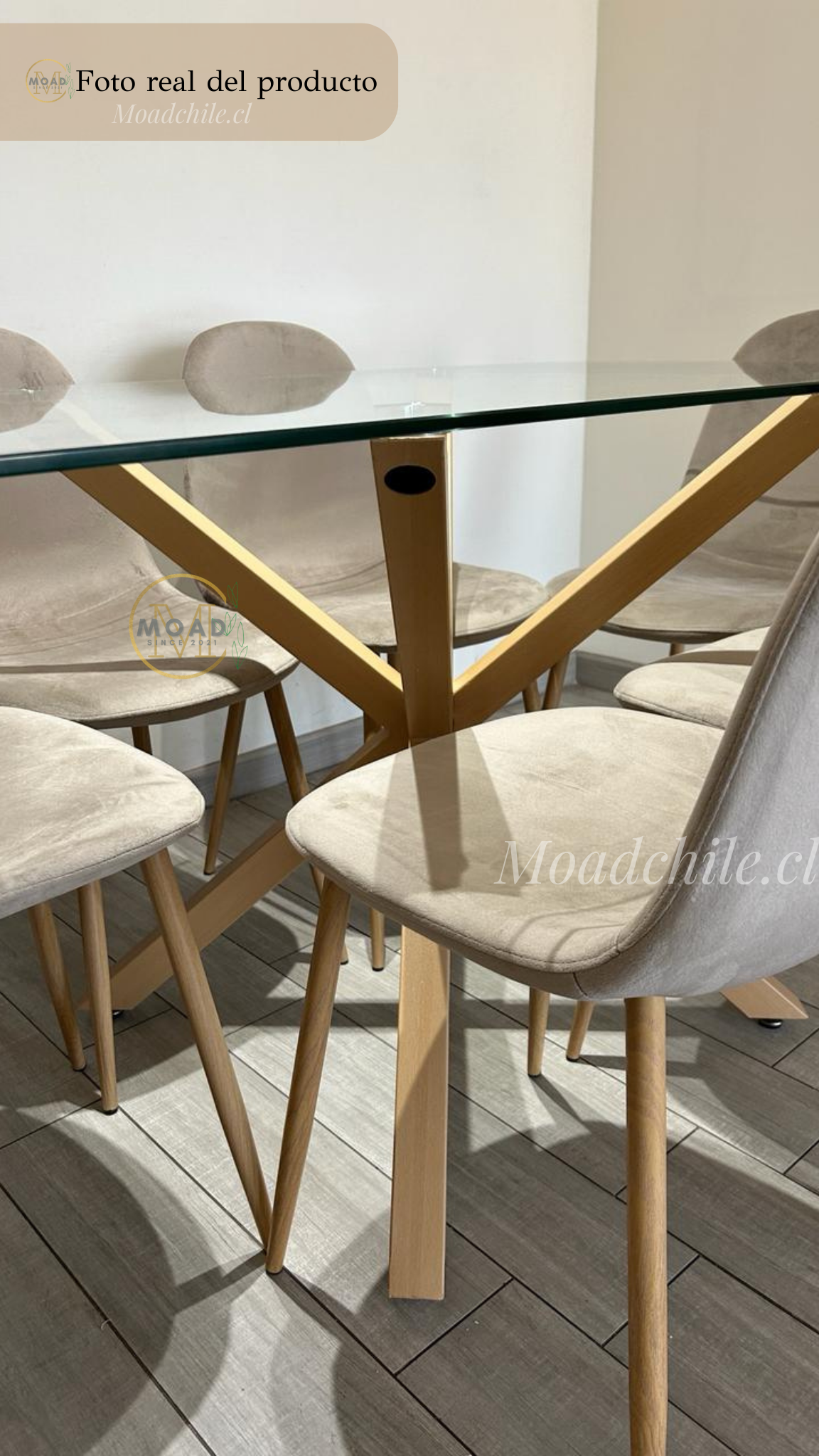 Comedor Oslo Terciopelo 6P (140cm)