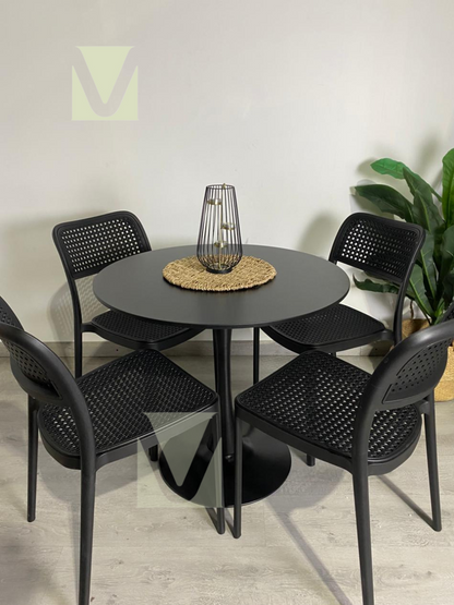Comedor Tulip Hoffman All Black 4P