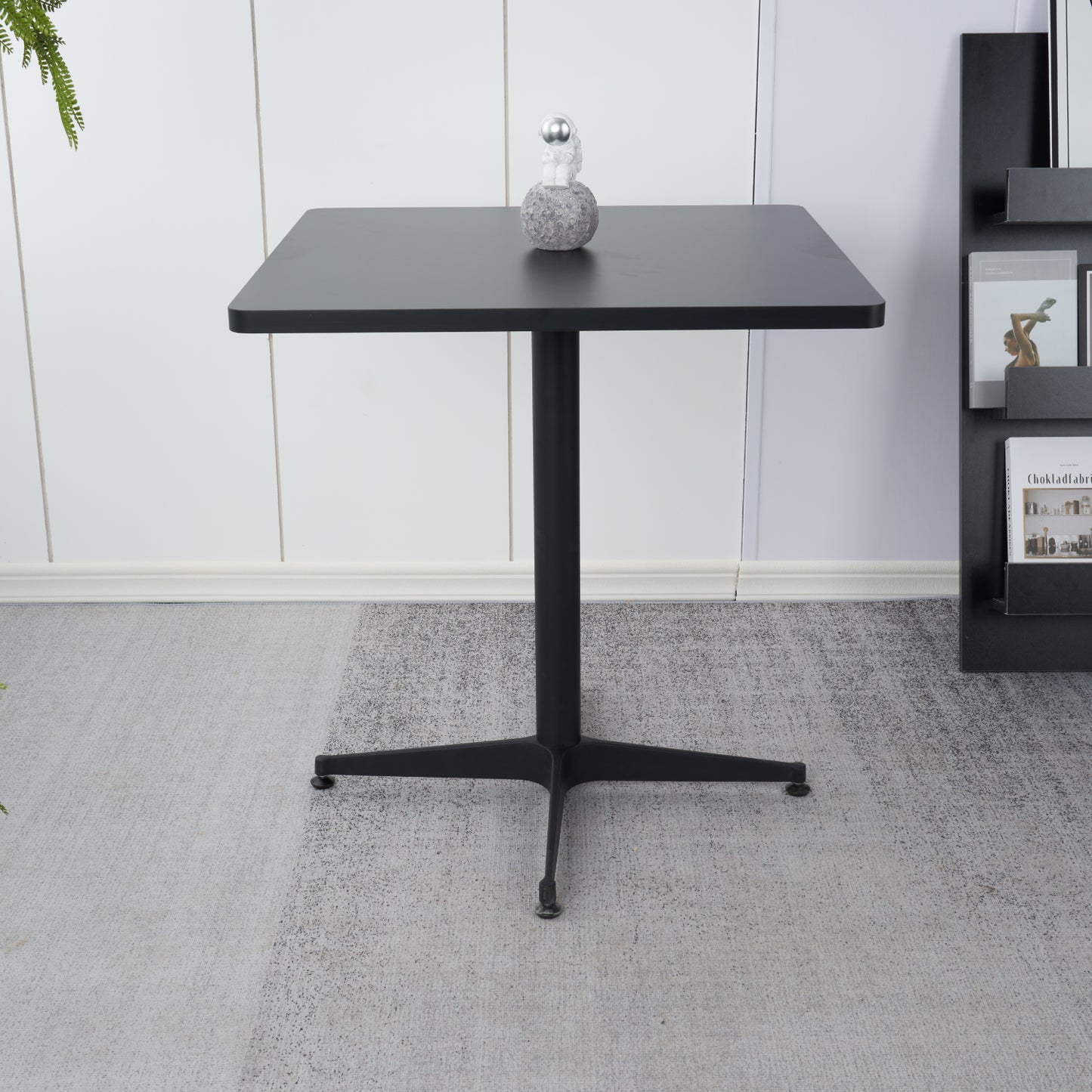 Mesa de restaurant 70x70 de metal cruz y MDF - Negra