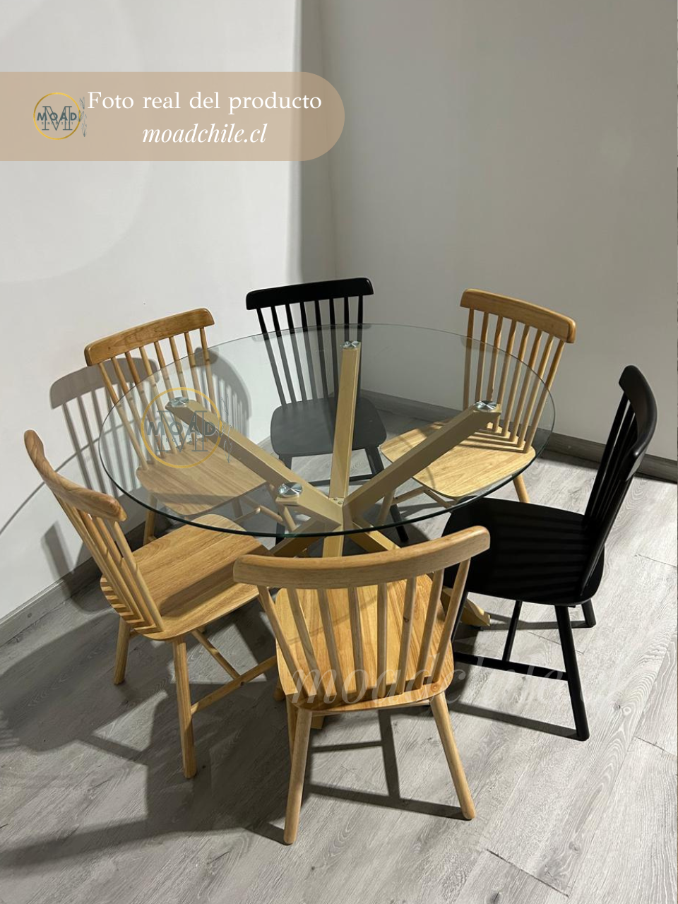 Comedor Suizo Redondo Windsor Madera 6P