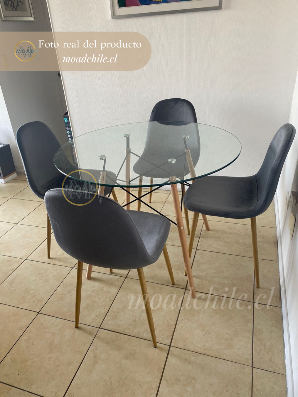Comedor Redondo Paris Terciopelo 100cm