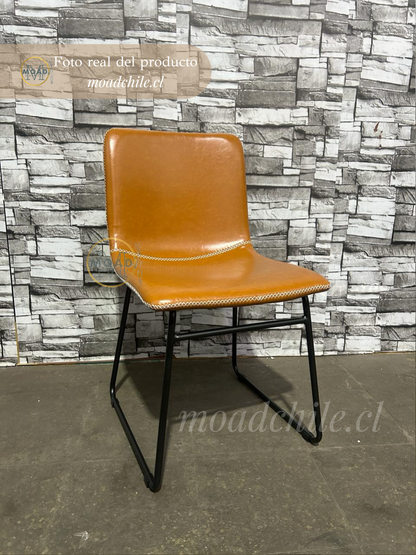 Silla de Comedor Burgos de Ecocuero y Metal