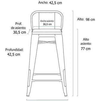 Taburete Tolix Clásico (77cm)