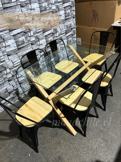 Comedor Cross Rectangular Tolix 140cm Para 6P
