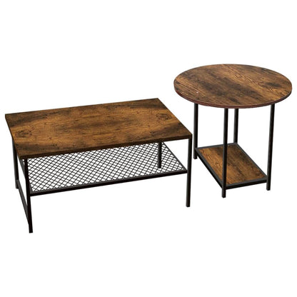 Set de Mesas de Centro Industrial en MDF - Diseño Dúo Modular
