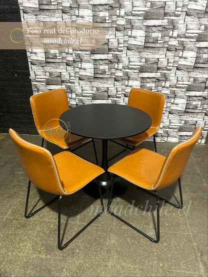 Silla de Comedor Burgos de Ecocuero y Metal