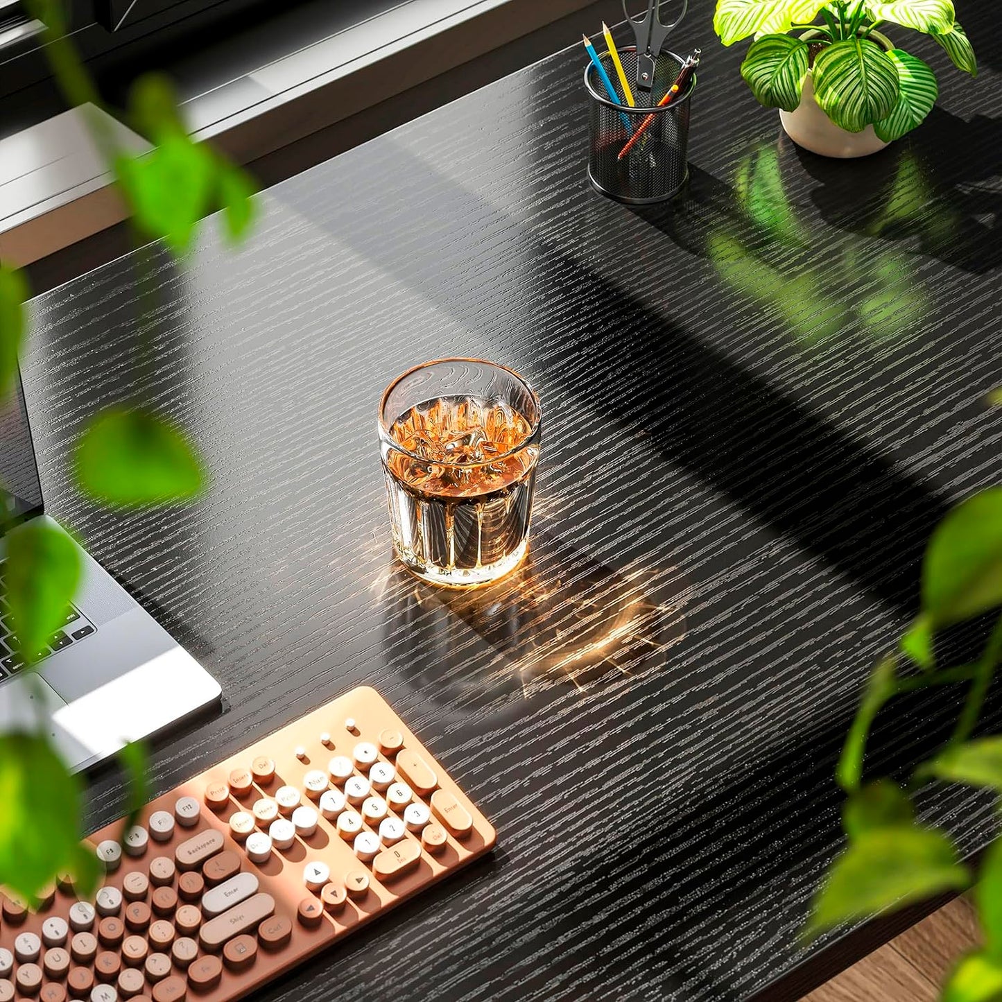 Escritorio Home Office Resistente Madera Negra 100cm