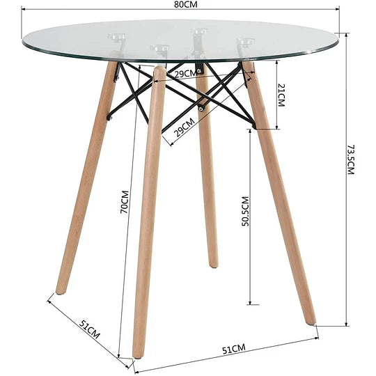 Comedor Eames Glass tulip 4p