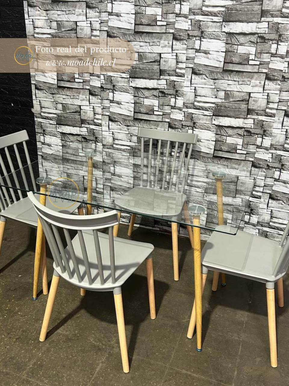 Comedor Rectangular Windsor Glass 4P