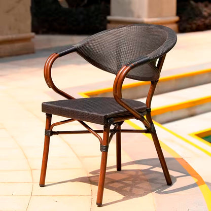 Silla Bistro Parisina Textileno con reposabrazos - Café Oscuro