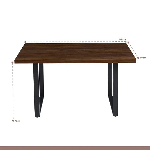 Mesa de Comedor Estilo Industrial 140x90 - Walnut