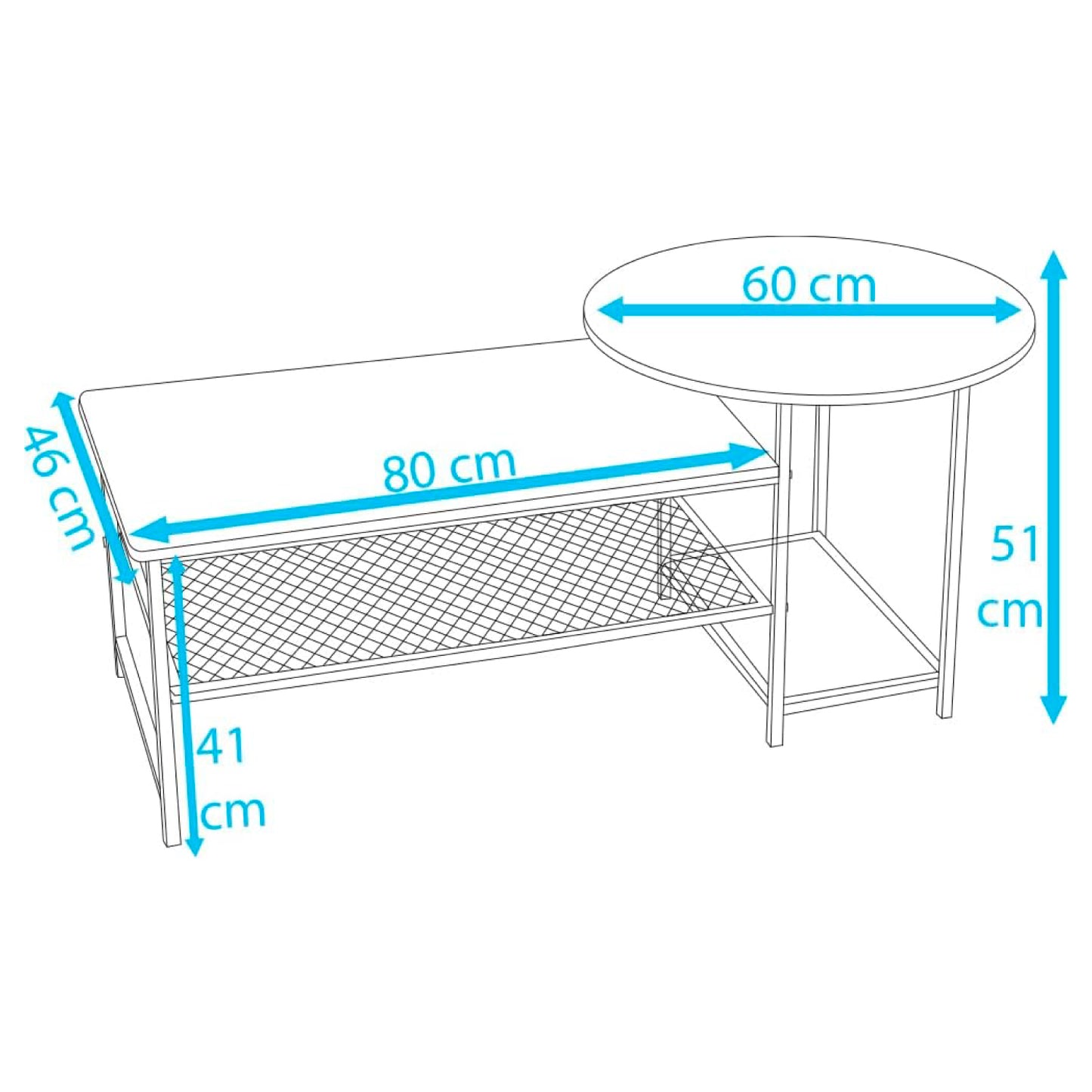Set de Mesas de Centro Industrial en MDF - Diseño Dúo Modular
