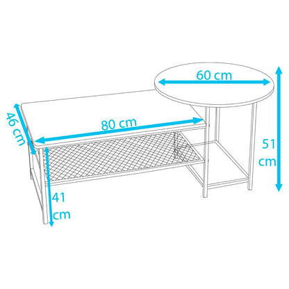Set de Mesas de Centro Industrial en MDF - Diseño Dúo Modular