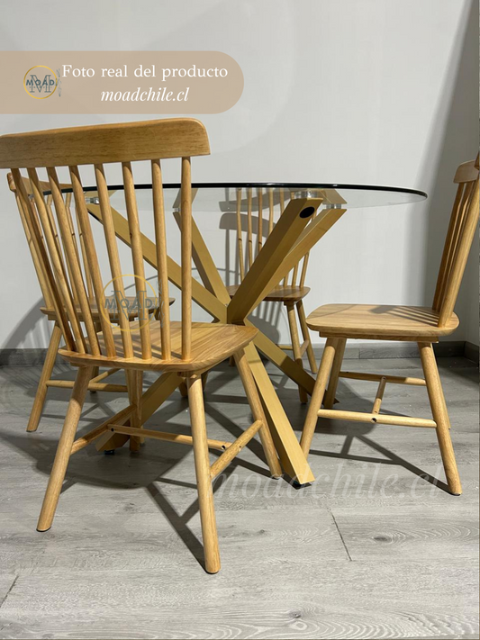 Comedor Suizo Redondo Windsor Madera 4P