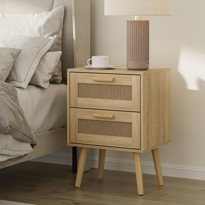 Velador Eames Mesh Doble - Madera clara